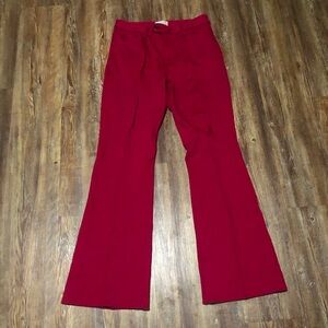 Anthropologie The Essential Flare Trousers Women's 6 Seamed in Raspberry